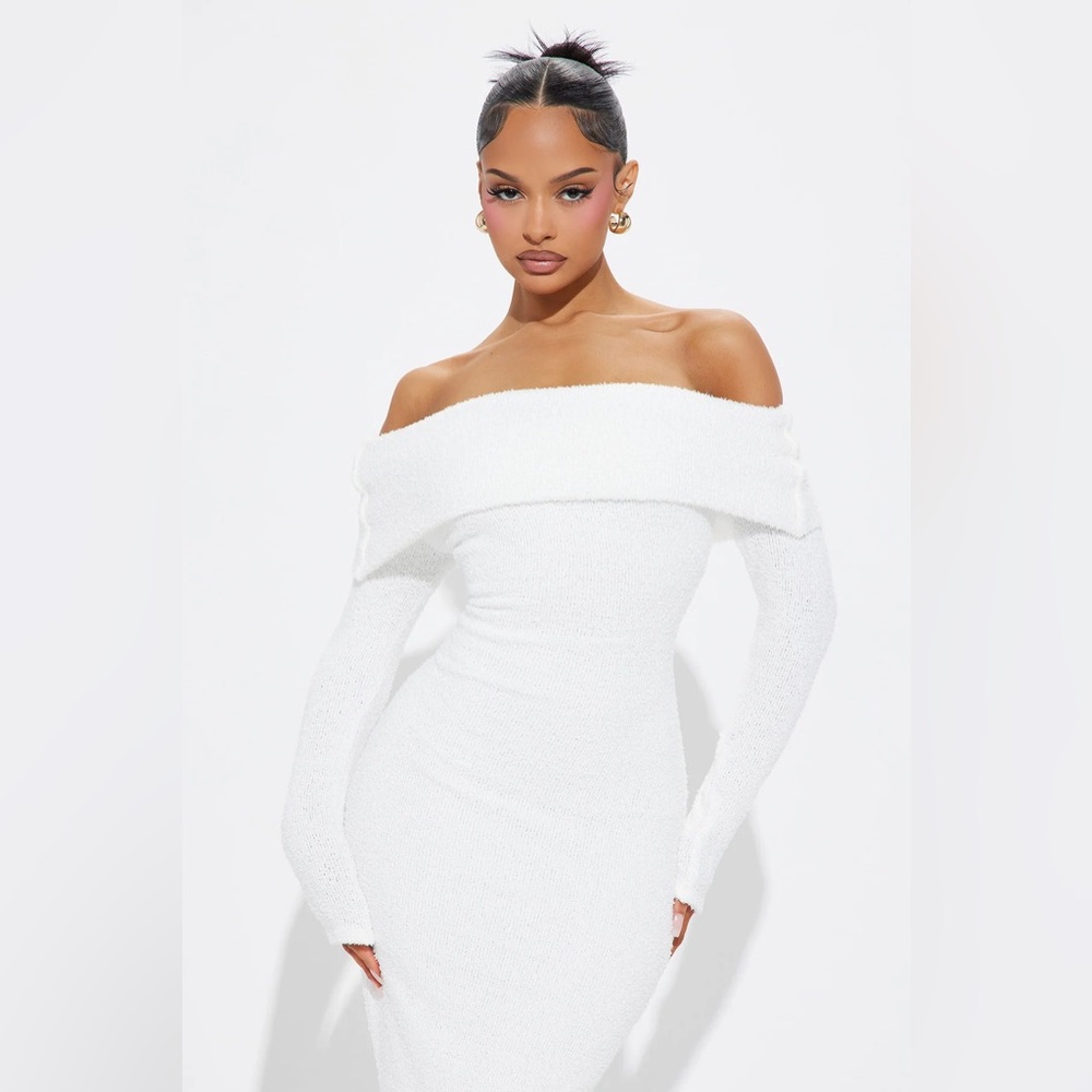 Rosana Cozy Off Shoulder Maxi Dress
